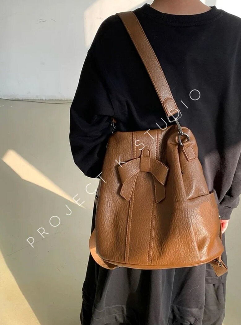 Convertible Vegan Leather Backpack | Shoulder Backpack Purse  display picture 1