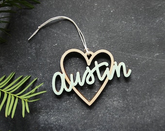 Austin Heart Christmas Ornament - Choose your color! | Christmas Ornament | Housewarming Gift | Christmas Gift | Austin Heart | Texas