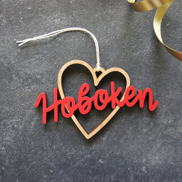 Hoboken Heart Christmas Ornament - Choose your color! | Christmas Ornament | Housewarming Gift | Christmas Gift | Hoboken Heart