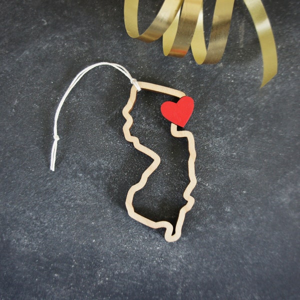 Hoboken New Jersey Outline Heart Christmas Ornament - Choose your color! | Christmas Ornament | Housewarming Gift | Christmas Gift | Hoboken