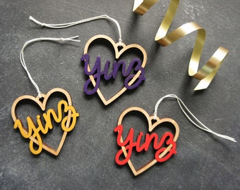 Yinz Heart Christmas Ornament - Choose your color! | Christmas Ornament | Housewarming Gift | Christmas Gift | Pittsburgh Heart