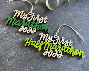 Choose your year and color! | My/Our First Marathon or Half Marathon Christmas Ornament | Christmas Ornament | Christmas Gift | Marathon