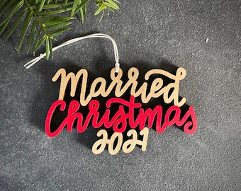 Choose your year and color! | Married Christmas Ornament | Christmas Ornament | Newlywed Gift | Christmas Gift | Wedding Gift | Couple Gift