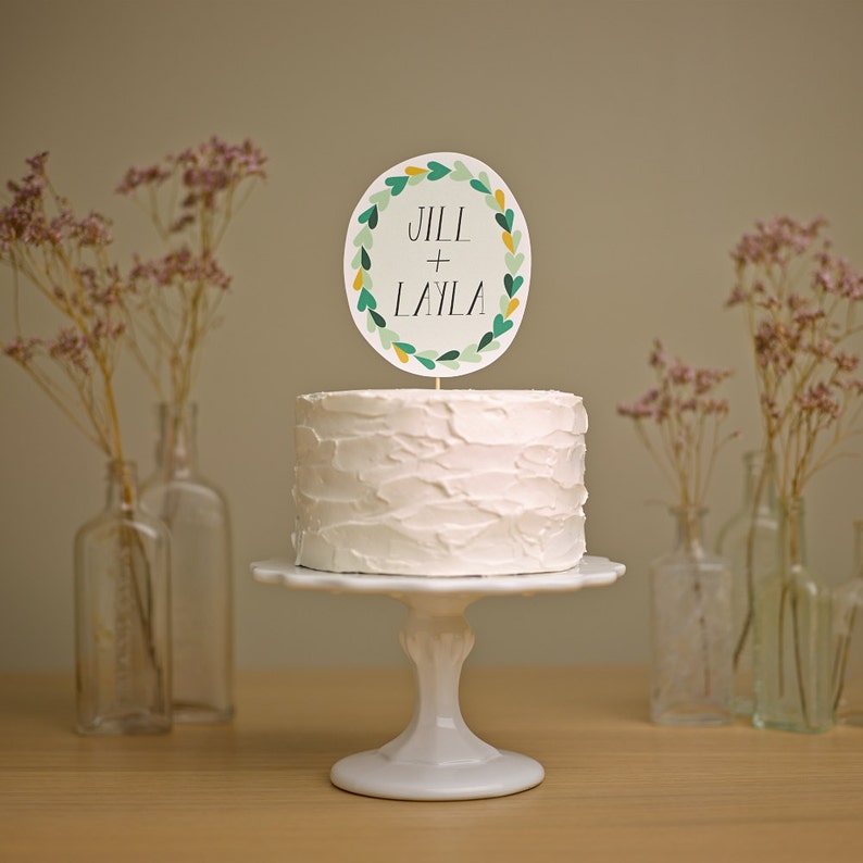 Custom Heart Frame Wedding Cake Topper