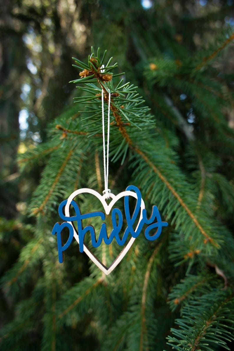 Christmas Ornament Philadelphia Philly Heart Christmas Gift Housewarming Gift Choose your color! Philly Heart Christmas Ornament