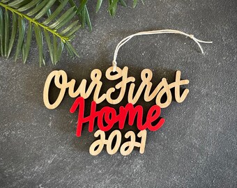 Choose your year and color! | Our First Home Christmas Ornament | Christmas Ornament | Housewarming Gift | Christmas Gift | Couple Gift