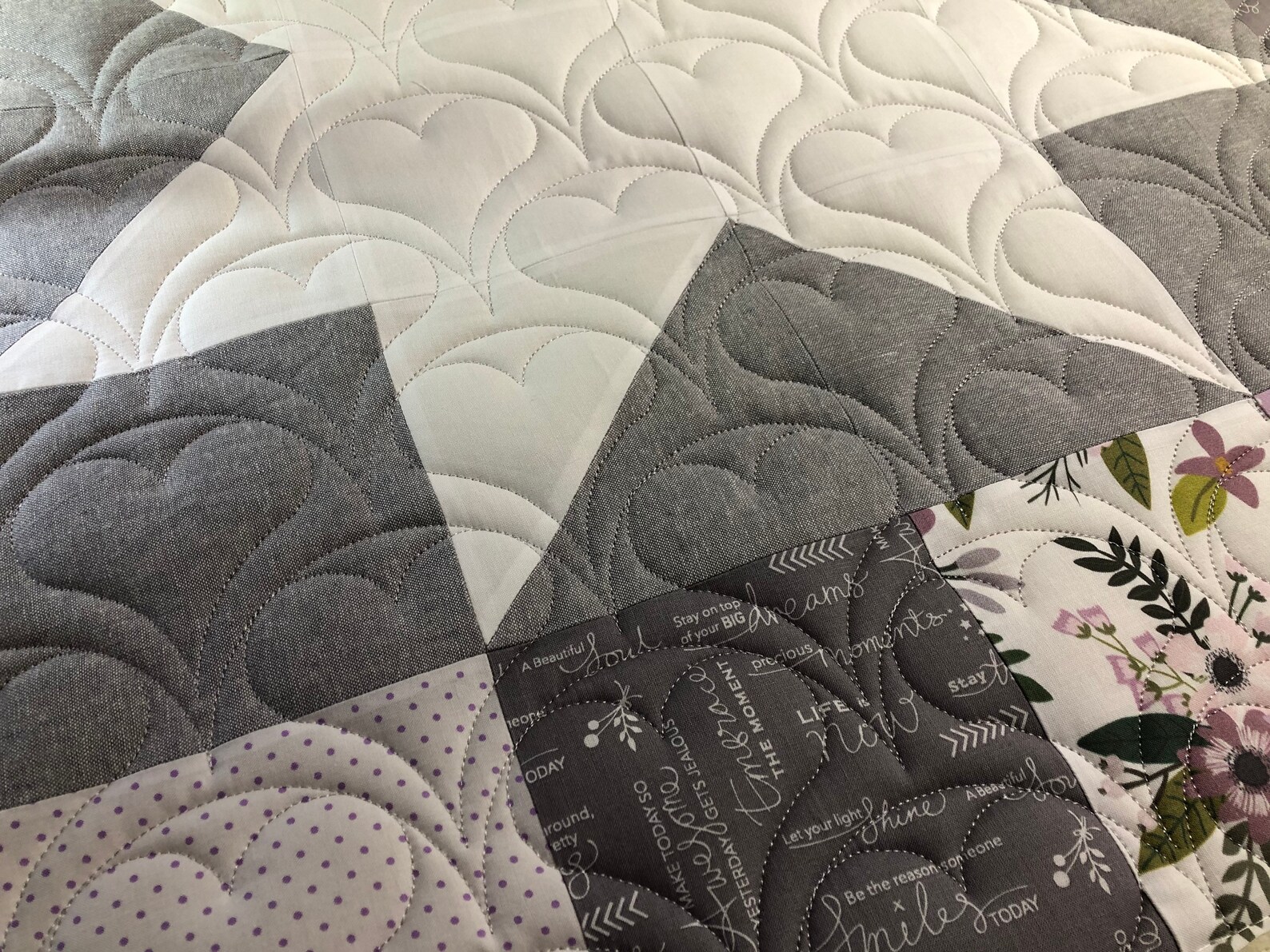 Clam Shell Hearts E2e, Digital Pantograph, Digital Quilting Design - Etsy