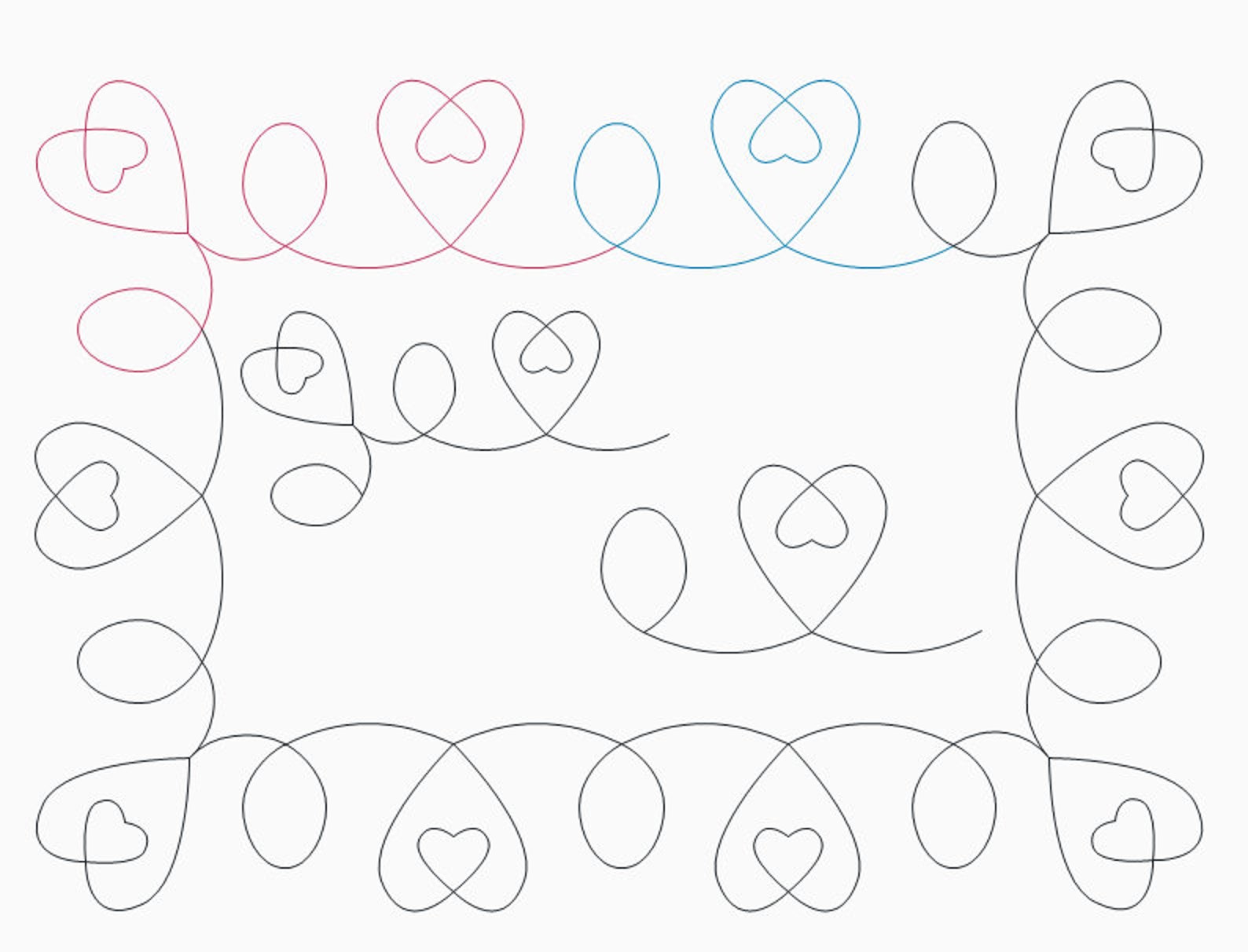 Printable Loop Border Hearts and Loops Border and Corner, Digital Quilting File - Etsy