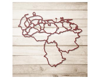 Stany Wenezueli – mapa stalowa – malowana proszkowo – do użytku wewnątrz i na zewnątrz