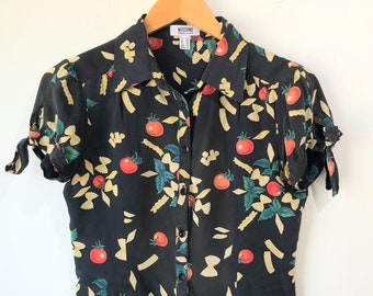 Vintage Moschino Silk Pasta Top