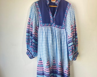 Vintage Indus Indian Block Print Dress