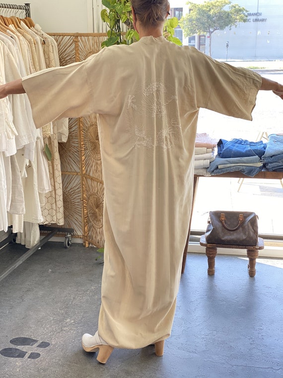 Vintage Cream Raw Silk Kimono