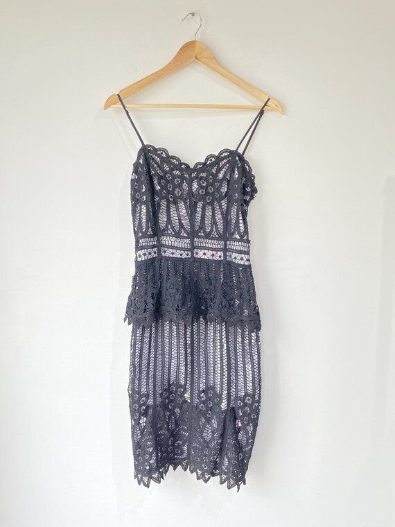 Vintage Betsey Johnson Black Lace Dress