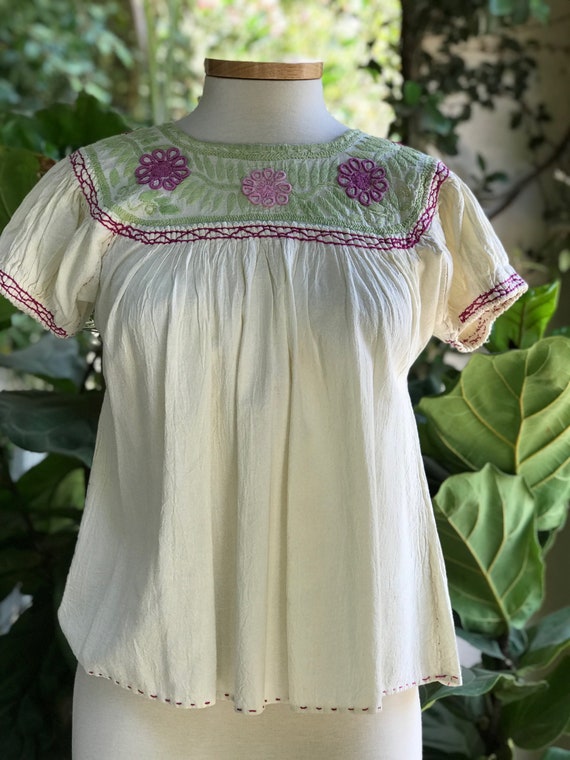 Vintage Embroidered Peasant Top
