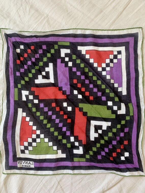 Vintage Lanvin Paris Cotton Scarf