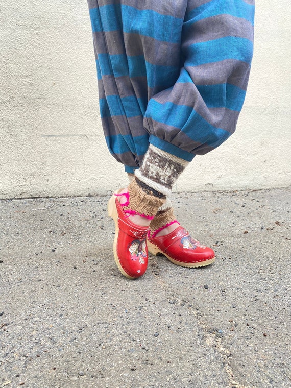 Hand Painted Red Clogs - image 4