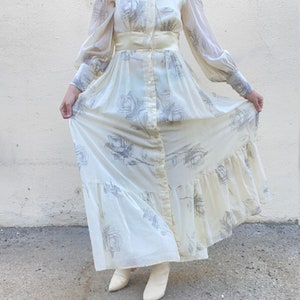 Vintage Gunne Sax Dotted Rose Pattern Dress image 2