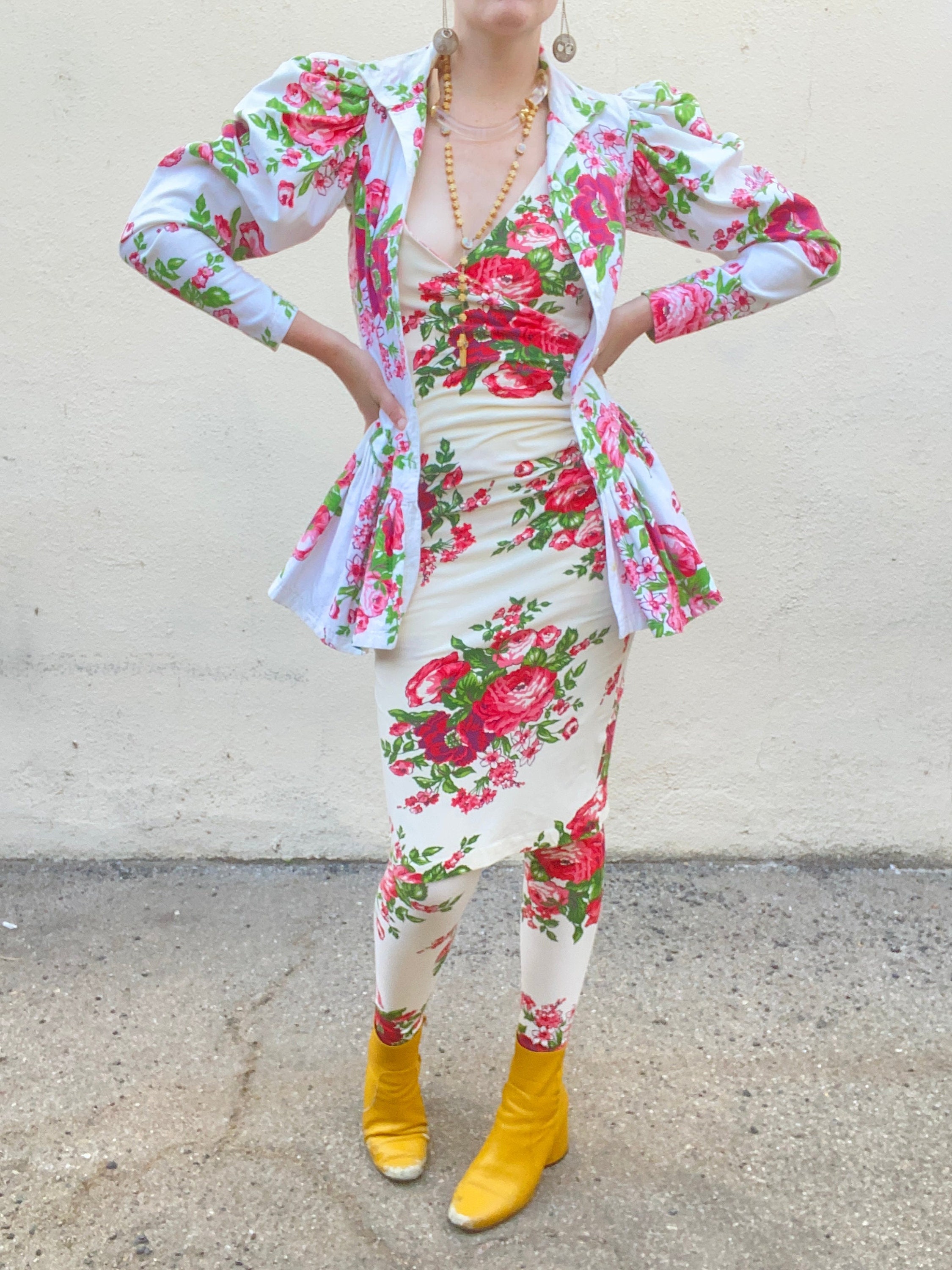 Vintage Betsy Johnson Punk Label Floral 3-piece Set - Etsy