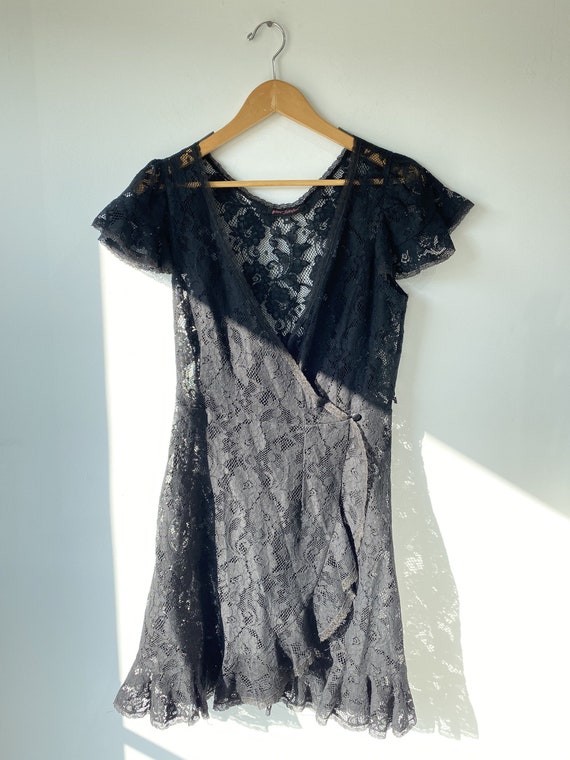 Vintage Betsey Johnson Black Lace Dress