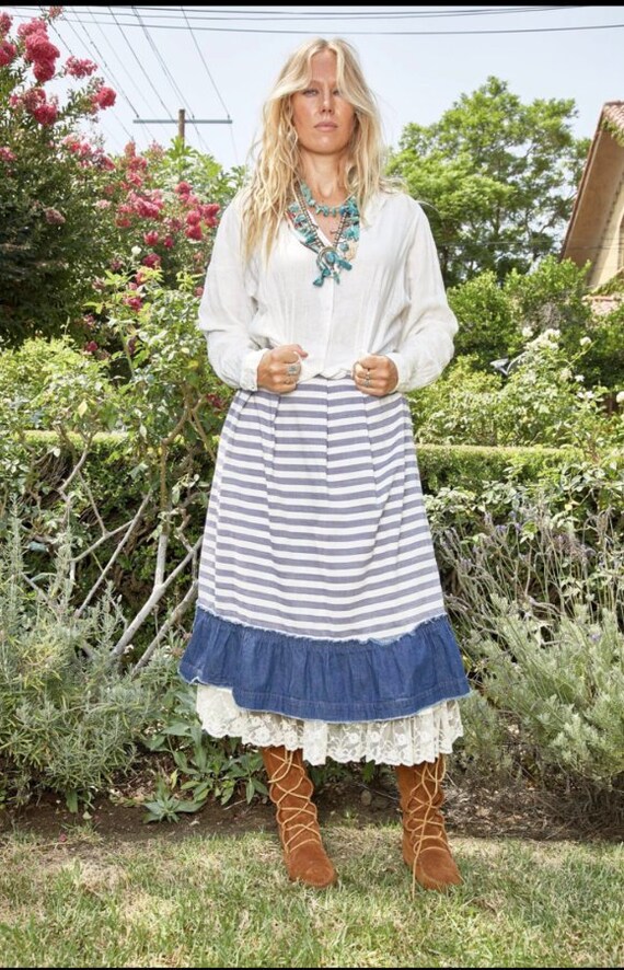 Vintage Comme des Garçons striped prairie skirt
