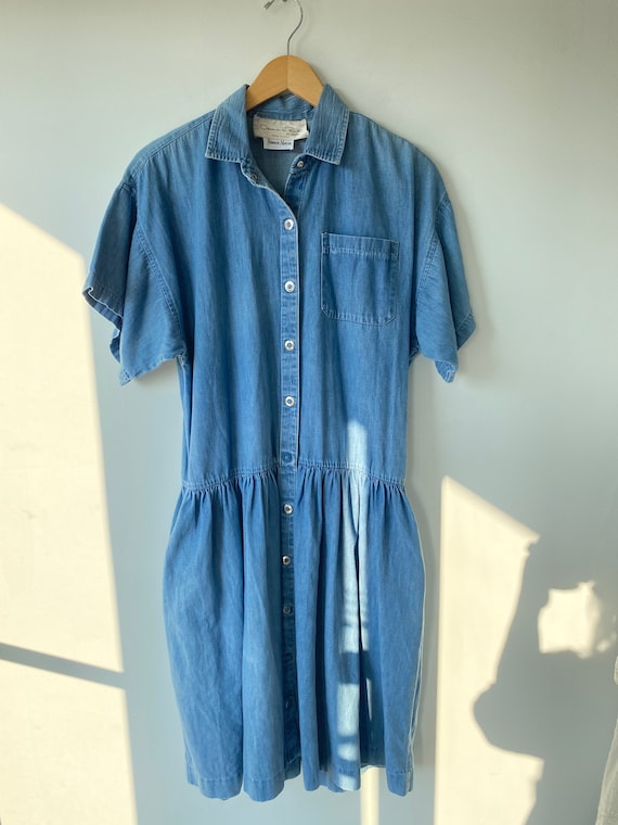 Vintage Oscar de la Renta for Swirl Denim Dress