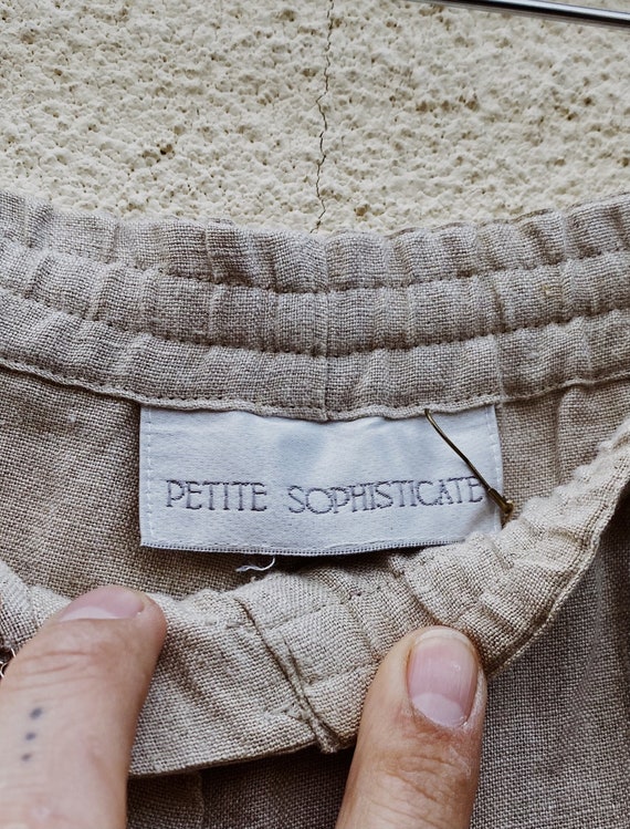 Vintage Petite Sophisticate Oatmeal Linen Pants - image 3