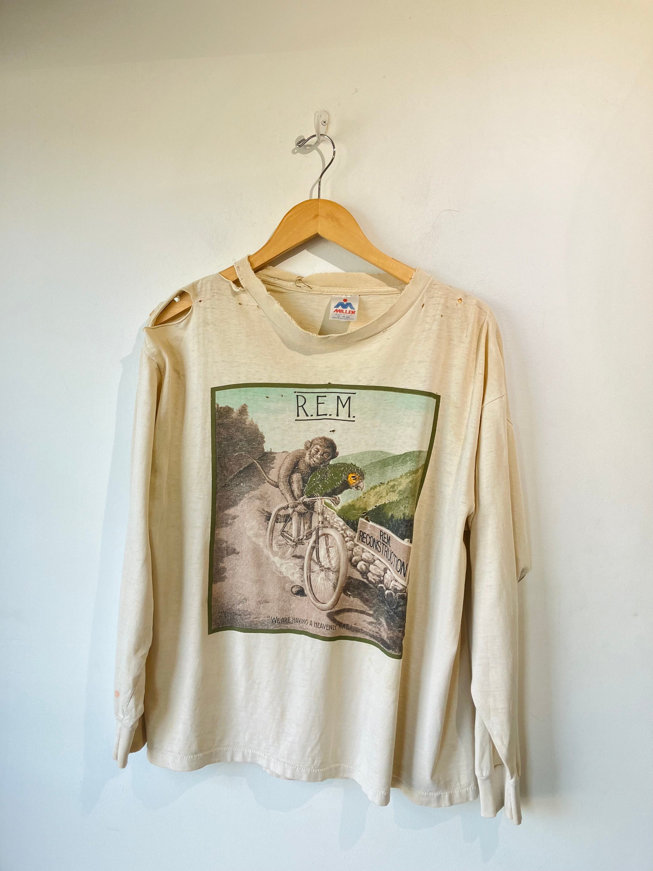 Vintage R.E.M. Reconstruction Long Sleeve Thrashed Tee - Etsy