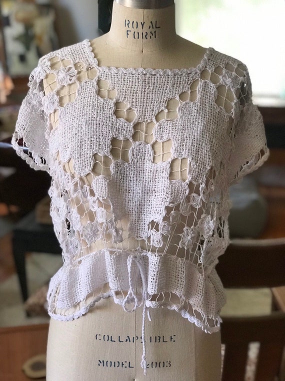 Vintage White Crochet Top