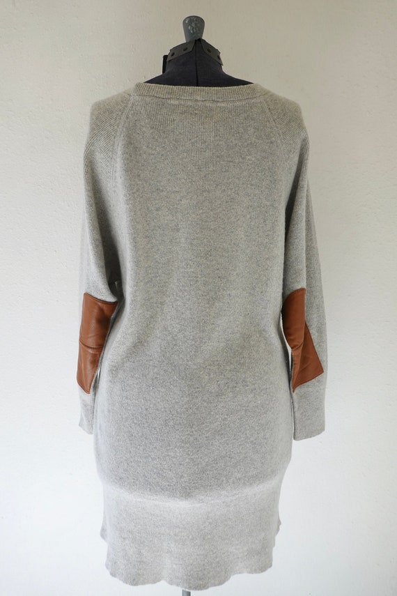 Belford Cashmere Sweater Dress with Kid Leather El