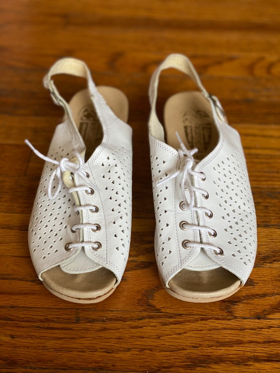 Worishofer White Cork Wedge Sandals