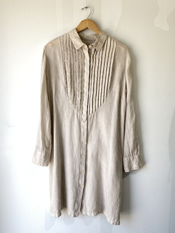 120 Lino Oatmeal Linen Dress