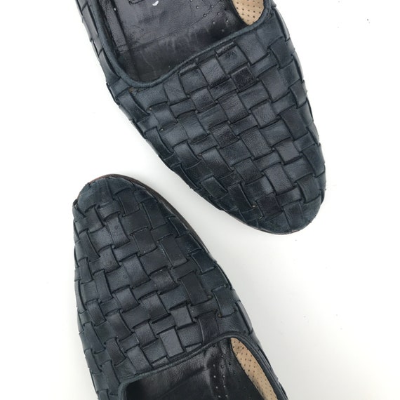 Black woven loafers hot sale