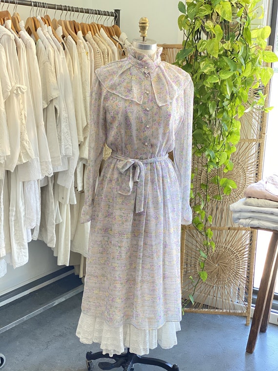 Vintage Hanae Mori Silken Prairie Dress