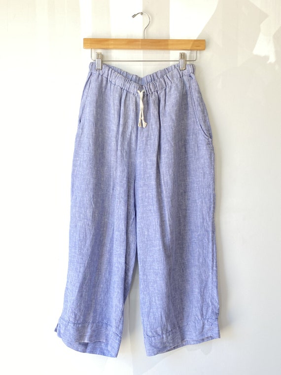Flax Blue Chambray Linen Pants