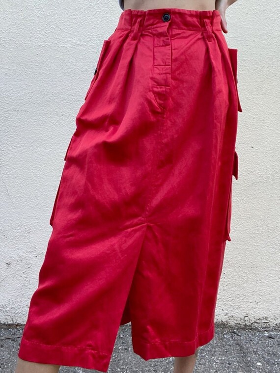 Vintage Dries Van Noten Red Cargo Skirt