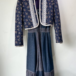 Vintage Gunne Sax Denim Dress and Jacket Set