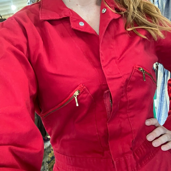 Vintage Walls Master Made Red Coveralls 36 Tall