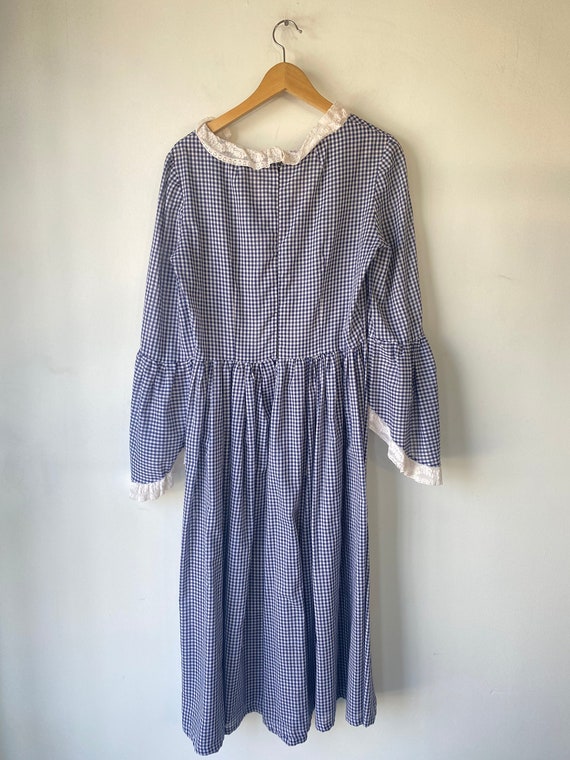 Vintage Blue Gingham Prairie Dress - image 2