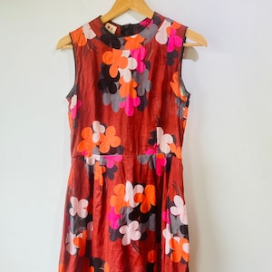 Vintage Marni Rust Floral Sleeveless Mini Dress