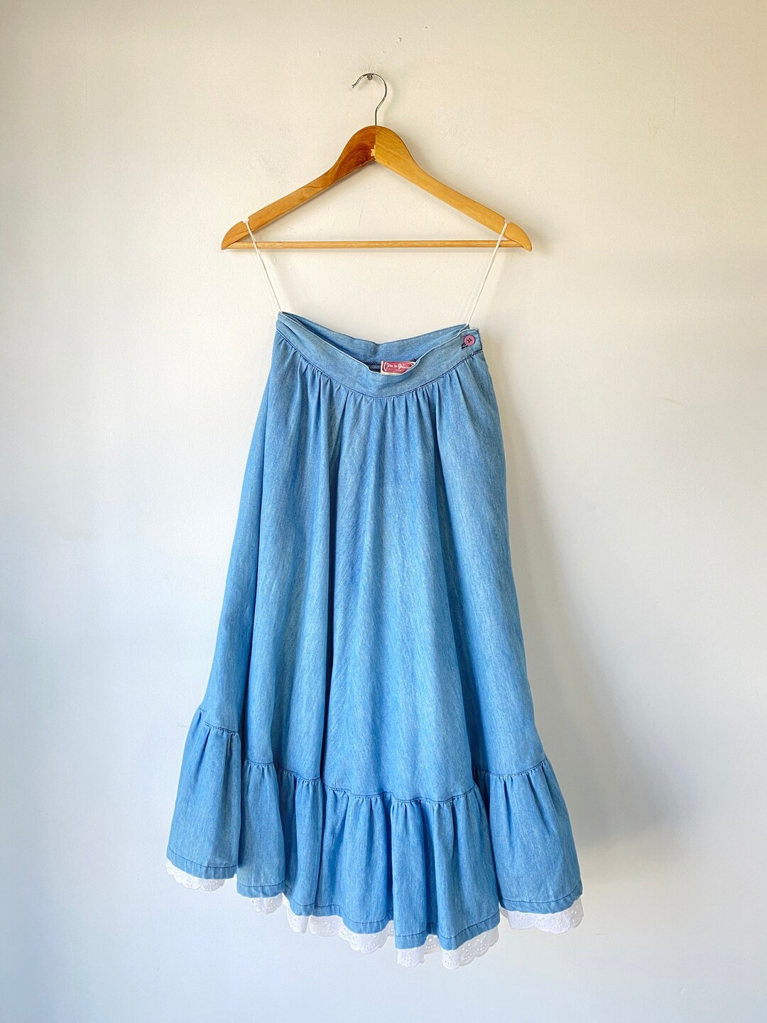 Vintage Jean St. Germain Blue Skirt Etsy