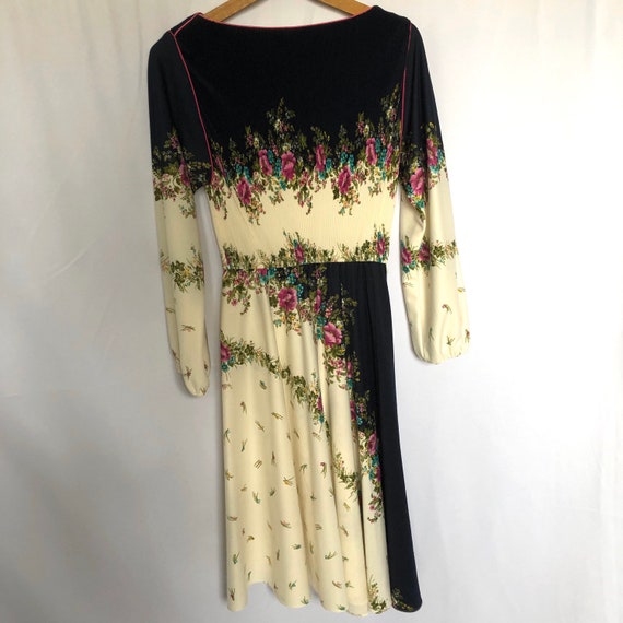 Vintage Floral Boatneck Midi Dress - image 6