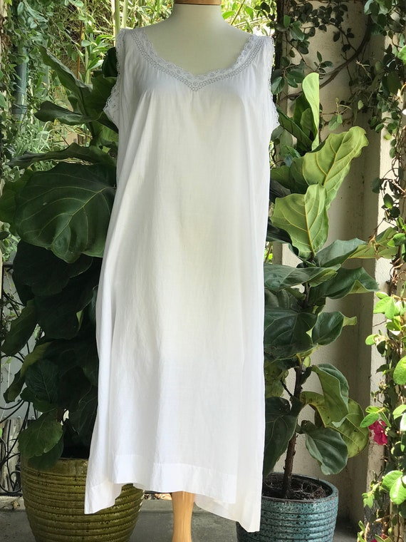 Vintage White Cotton Slip Dress