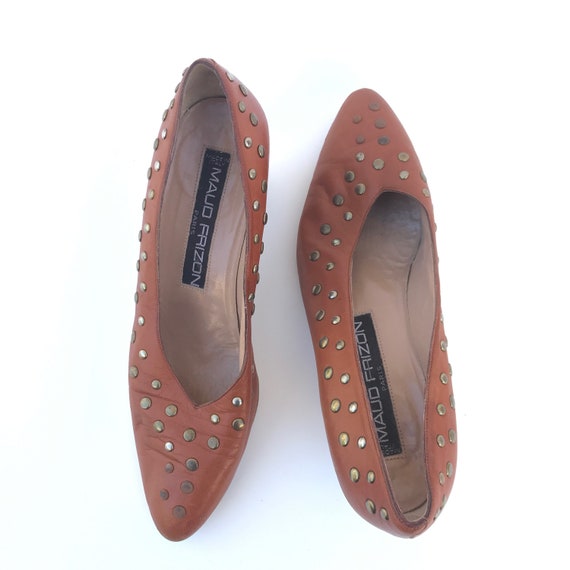 Sandales Maud Frizon En Cuir Acajou - Taille 37.5 - Talons Hauts, Très Bon état