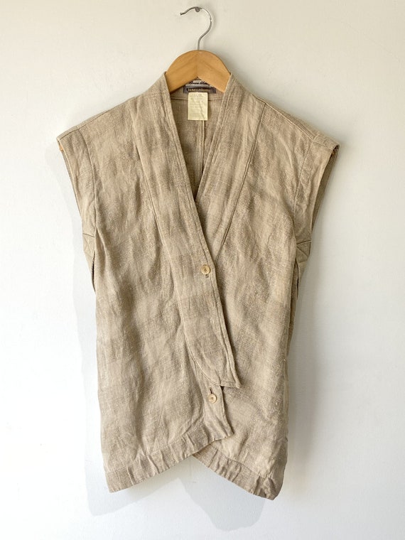 Vintage Issey Miyake Oatmeal Linen Vest