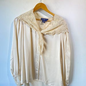 Vintage Ralph Lauren Silk and Lace Blouse