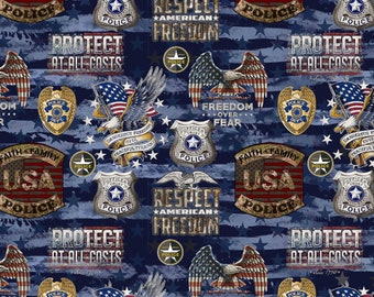 Police Department Flag Fabric By The Half Yard