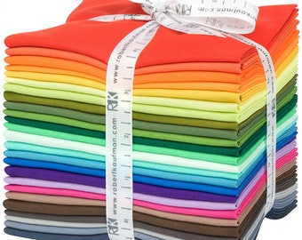 Kona Solid Fat Quarter Bundle in 2019 New Colors by Robert Kaufman 25 fabrics