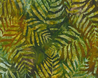 Green Fern Batik  Quilt Fabric 1/2 yard Fabric By The Yard