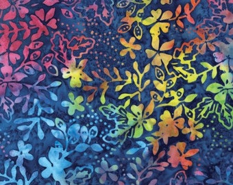 1/2 Yard Bright Bali Rainbow Floral Springs quilting Fabric By The Yard