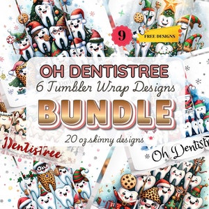 Oh Dentistree Bundle Christmas 20oz Tumbler Wrap, Sublimation Bundle Tumbler for Dental Assistant, Dental Hygienist, Dentist, Dentistry PNG